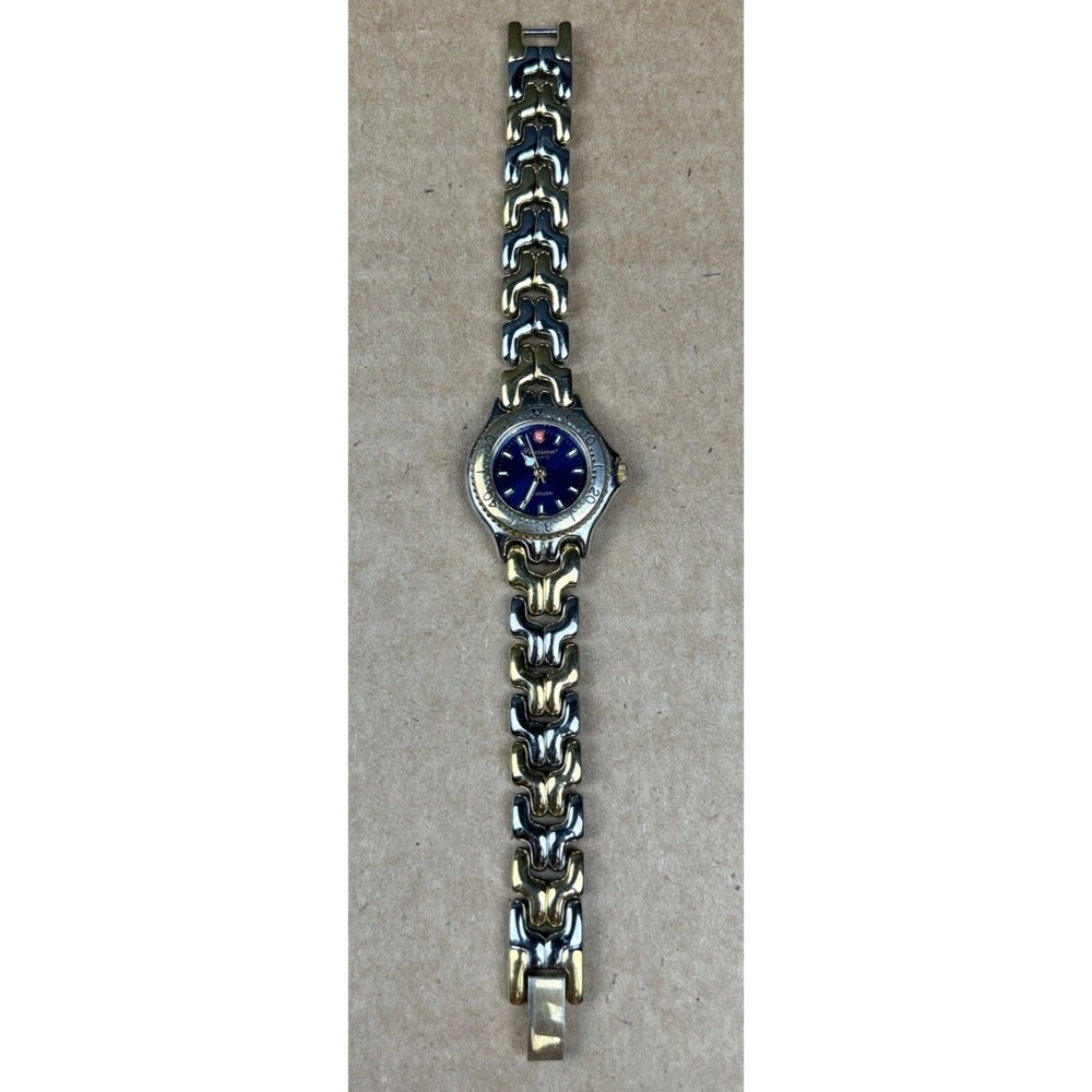 Vintage Precision By Gruen Womens Watch Two Tone Blue Face Untested      W6